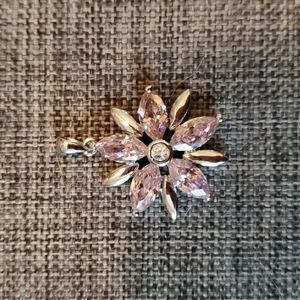 pink and silver CZ pendant